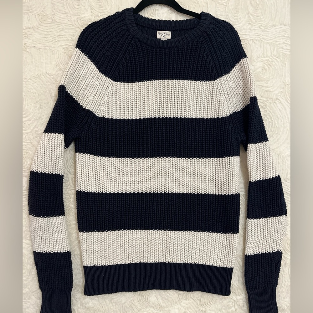 J CREW Mens Medium Navy Cotton Shaker Sweater